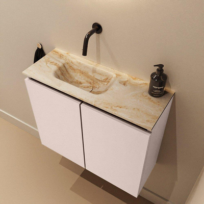 MONDIAZ TURE-DLUX 60cm toiletmeubel Rosee. EDEN wastafel Frappe positie links. Zonder kraangat.