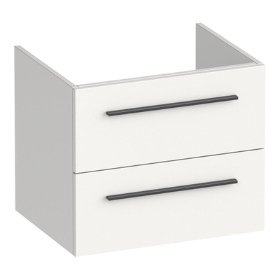 BRAUER Trust meuble sous-lavabo 60 sans poignées rapportées 2 tiroirs à fermeture douce et 1 découpe pour siphon - blanc mat