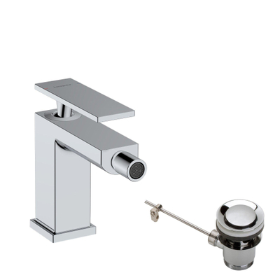 Hansgrohe Tecturis Bidetkraan - eengreeps - met trekwaste - hoogglans chroom