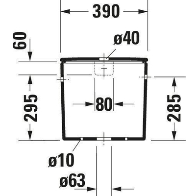 Duravit Durastyle Duoblokreservoir + binnenwerk - met aansluiting links/rechts 4.5L - dualflush - wit
