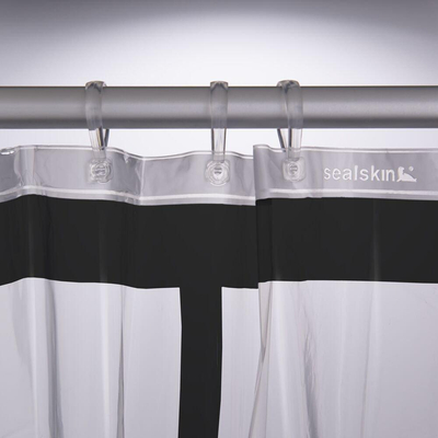 Sealskin brix rideau de douche 180x200 cm peva transparent / noir
