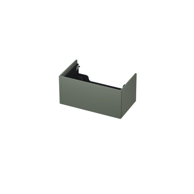 INK Wastafelonderkast - 80x45x37.6cm - 1 lade - push to open - met recht opdekfront - MDF lak - Mat beton groen