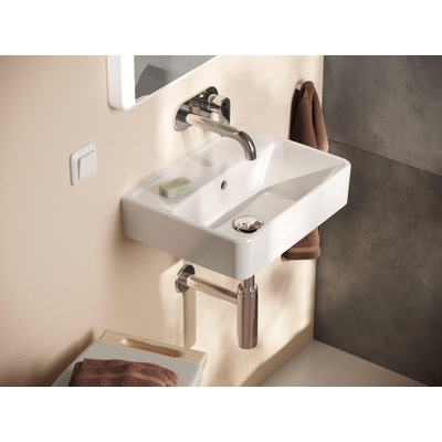 Hansgrohe Xanuia Q Wastafel/Fontein - 45x34cm - inbouw - zonder kraangaten - met overloop - glans wit