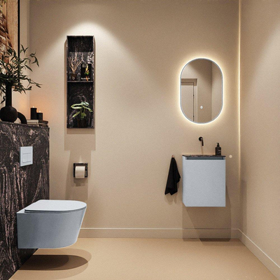 MONDIAZ TURE-DLUX Meuble toilette - 40cm - Clay - EDEN - vasque Lava - position centrale - sans trou de robinet