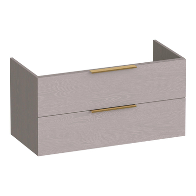 BRAUER Elevate wastafelonderkast 100 excl. opleggrepen 2 softclose lades en 1 sifon uitsparing - Timber Greige