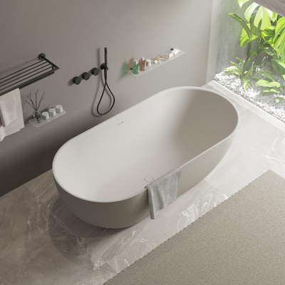 Ideavit Solidera Baignoire autoportante - 170x80x55cm - Solid surface - Ovale - Gris mat