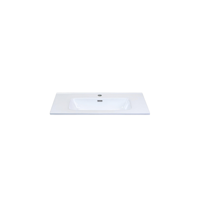 HR badmeubelen Cover Lavabo - 81x46.5x1.8cm - 1 trou de robinet - céramique blanc