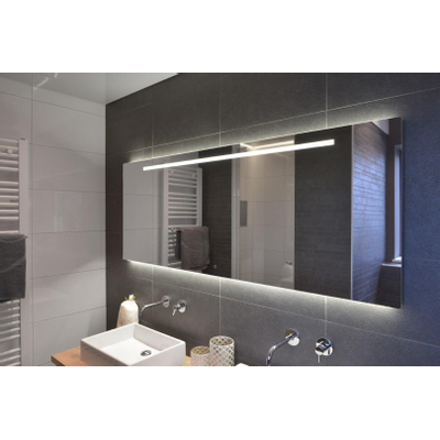 Looox Ml line Miroir avec éclairage LED en bas et en haut et intégré 100x70cm Aluminium