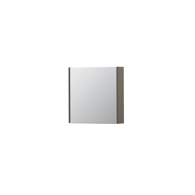 INK SPK1 Spiegelkast - 60x14x60cm - 1 deur - dubbelzijdige Spiegel - schakelaar en stopcontact - MDF lak taupe mat