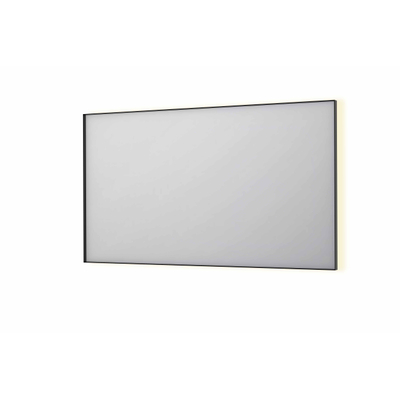 INK SP32 spiegel - 140x4x80cm rechthoek in stalen kader incl indir LED - verwarming - color changing - dimbaar en schakelaar - geborsteld metal black