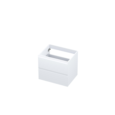 INK Wastafelonderkast - 60x45x52cm - 2 lades - greeploos - MDF lak - Mat wit