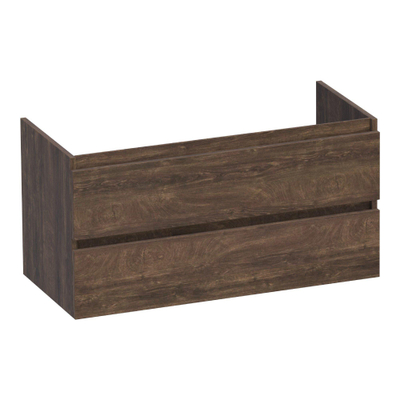BRAUER Joy wastafelonderkast - 100x46x50cm - 2 softclose lades - greeploos - 1 sifon uitsparing - Grove