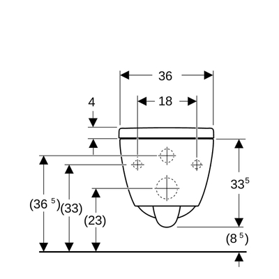 Geberit Icon pack wandcloset 49cm turboflush met zitting mat wit