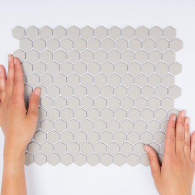 The Mosaic Factory London mozaïektegel - 26x30cm - wand en vloertegel - Zeshoek/Hexagon - Porselein White Mat