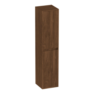 BRAUER Adore Wavy hoge kast - 160x35x35cm - 2 deuren - links- of rechtsdraaiend - greeploos - Forest Cacao