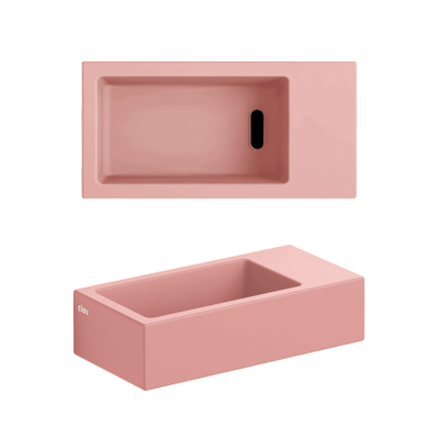 Clou Flush 3 Lave-mains 36x18x9cm sans trou de robinet droite céramique rose mat