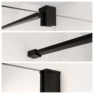 Profielset 200cm + stabilisatiestang 120cm mat zwart OUTLETSTORE