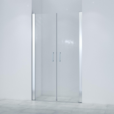 Marenza Neptune Porte battante - 120x200cm - verre de sécurité 6mm - anti-calcaire - chrome