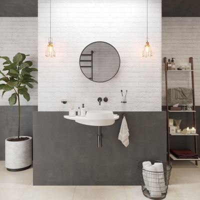 Ideavit SolidDual Wastafel 70x35x14cm 0 kraangaten 1 wasbak Solid Surface wit mat