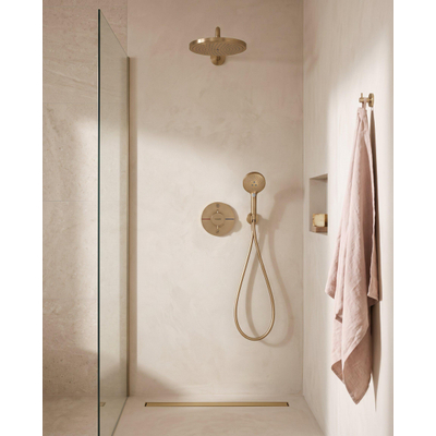 Hansgrohe Showerselect Ensemble de douche encastré - thermostat - pomme de douche - bras de douche - support de douchette - flexible de douche - douchette - bronze brossé