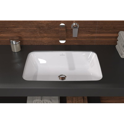 Villeroy & Boch Architectura Lavabo encastré par le dessous - 570 x 370 x 175 mm - Blanc Alpin CeramicPlus - sans trop-plein