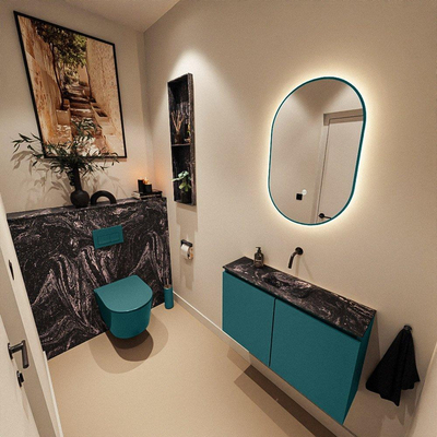MONDIAZ TURE-DLUX 80cm toiletmeubel Smag. EDEN wastafel Lava positie midden. Zonder kraangat.