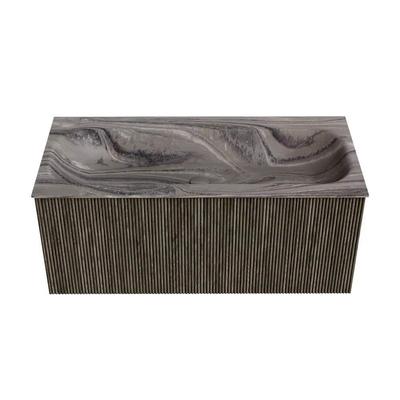 MONDIAZ KURVE-DLUX 100cm badmeubel kleur Shadow met 1 lade en 0 deuren. Wastafel BIG MEDIUM Midden zonder kraangat Sombra.