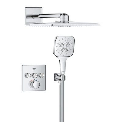 Grohe SmartControl Regendoucheset inbouw - hoofddouche vierkant - handdouche vierkant - chroom