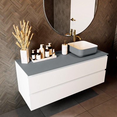 Mondiaz TOP 51 Topblad - 130x51x0.9cm - geschikt voor afdekplaat - Solid surface - Plata
