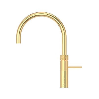 Quooker BE Fusion Round robinet d'eau bouillante - bec pivotant - réservoir Combi - Eau chaude / bouillante - Doré brillant