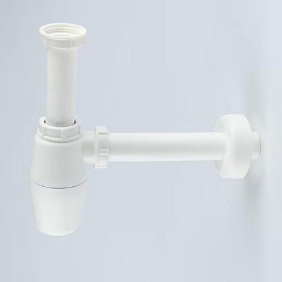 Saniclass Bonde de vidage avec fermeture clic et siphon blanc chrome