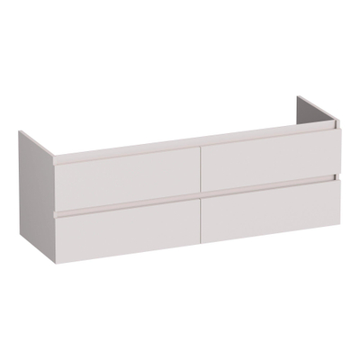 BRAUER Joy meuble sous-lavabo 140 4 tiroirs à fermeture en douceur - sans poignées - 2 découpes pour siphon - sable mat