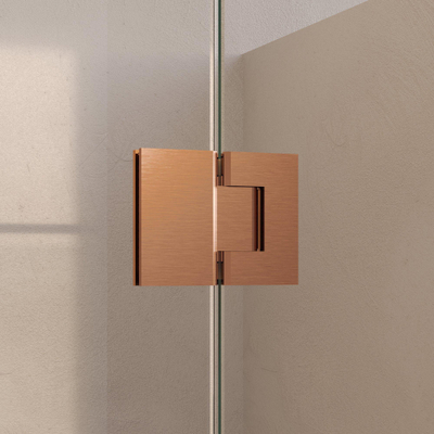 BRAUER Void Carving Porte de niche - 2 pièces - 150x200cm - porte battante de 70cm sur verre - revêtement verre - réversible - verre clair - cuivre brossé PVD