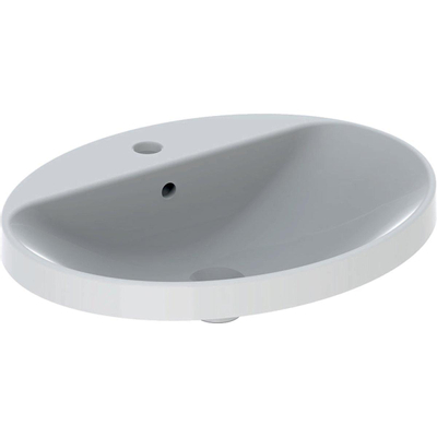 Geberit VariForm lavabo à poser ovale avec plage de robinetterie avec trop-plein 60x48x17.8cm blanc 500724012