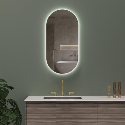 Arcqua Oval Miroir - 40x80cm - ovale - vertical - éclairage arrière LED