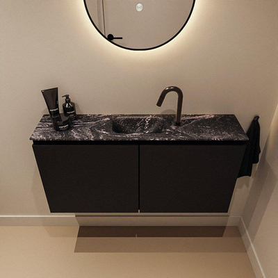 MONDIAZ TURE-DLUX 100cm toiletmeubel Urban. EDEN wastafel Lava positie midden. Met 1 kraangat.