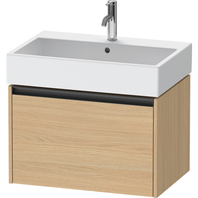 Duravit Ketho 2 meuble sous-lavabo avec 1 tiroir 68,4x46x44cm avec poignée chêne naturel mat anthracite