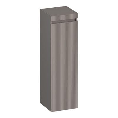 BRAUER Joy Wavy Armoire haute - 120x35x35cm - 1 porte - ouverture à gauche - sans poignée - taupe mat