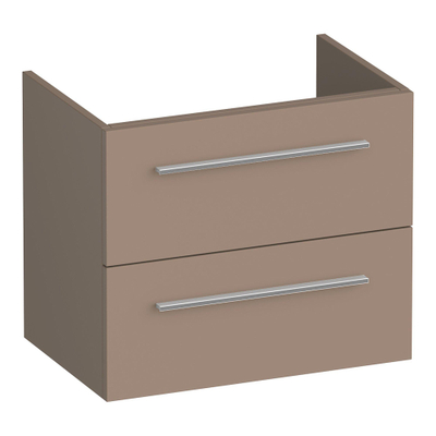 BRAUER Trust meuble sous-lavabo peu profond 60 sans poignées rapportées 2 tiroirs à fermeture douce et 1 découpe pour siphon - moka mat