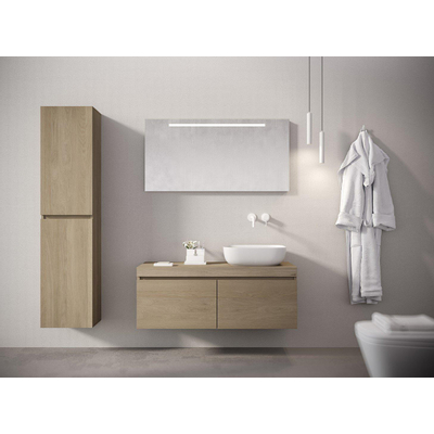 Looox Wood collection Wooden Drawer BoX armoire à tiroirs avec 1 tiroir 120x45x46cm avec softclose chêne old grey