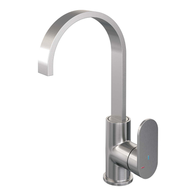 Brauer Brushed Edition Robinet lavabo avec bec rotatif et poignée type S1 ColdStart Nickel brossé