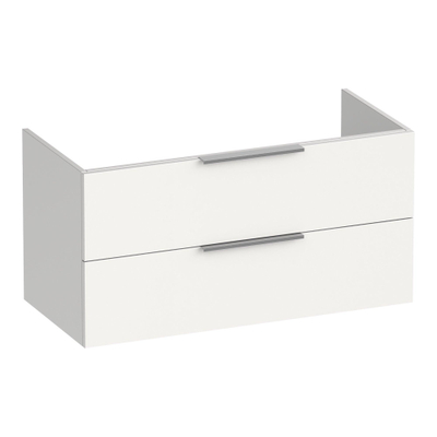 BRAUER Elevate wastafelonderkast 100 excl. opleggrepen 2 softclose lades en 1 sifon uitsparing - mat wit