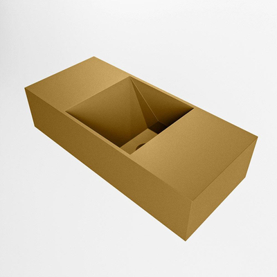 Mondiaz TYNE Lave-mains - 50x23x12cm - vasque à droite - sans trous de robinet - solid surface - Oro