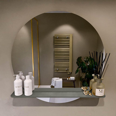 Mondiaz SPOT Miroir de salle de bains - rond 80cm - tablette miroir - couleur Smoke