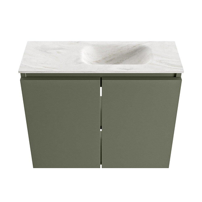 MONDIAZ TURE-DLUX 60cm toiletmeubel Army. EDEN wastafel Ostra positie rechts. Zonder kraangat.