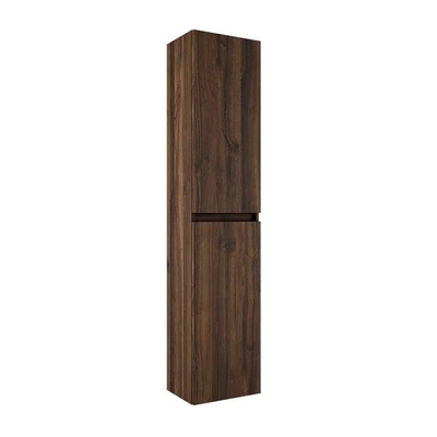 Saniclass Chaci Hoge Kast - 140x35x27cm - 2 deuren - noten licht beschadigd OUTLETSTORE