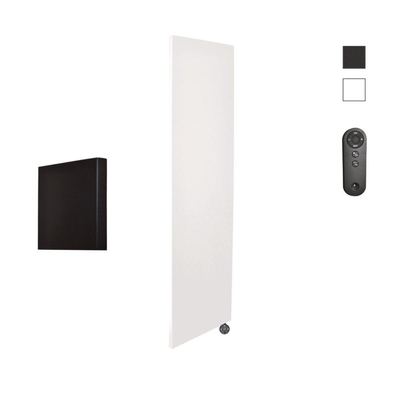 Sanicare HVS Denso Elektrische Radiator - 180x40cm - 948W - met afstandsbediening - thermostaat - zwart - rechtsonder - wit