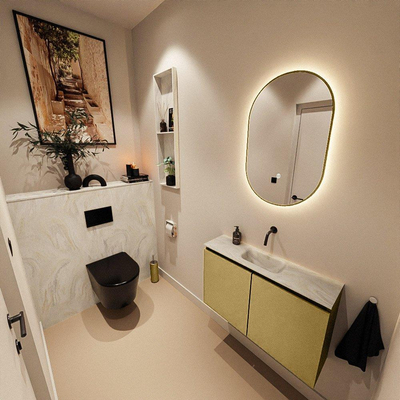 MONDIAZ TURE-DLUX 80cm toiletmeubel Oro. EDEN wastafel Ostra positie midden. Zonder kraangat.