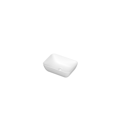 INK Enzo large waskom - 46x32x14cm Opbouw ovaal porselein - mat wit