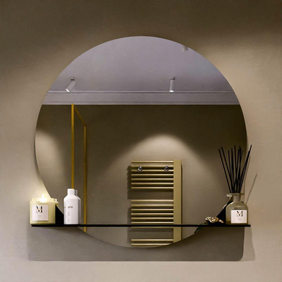 Mondiaz SPOT miroir – Ø 100 cm – avec tablette – Urban (noir)